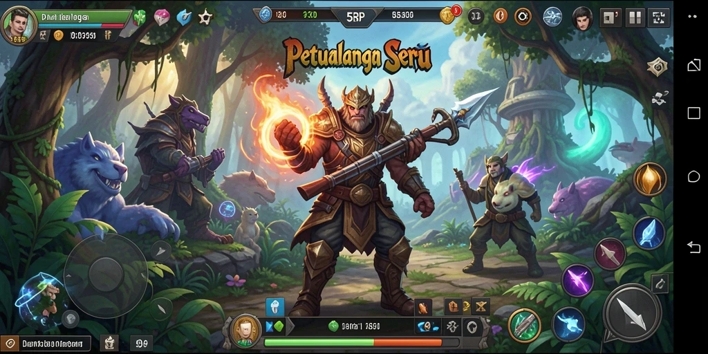 Tangkapan layar gameplay 55RP yang menampilkan aksi petualangan yang seru.