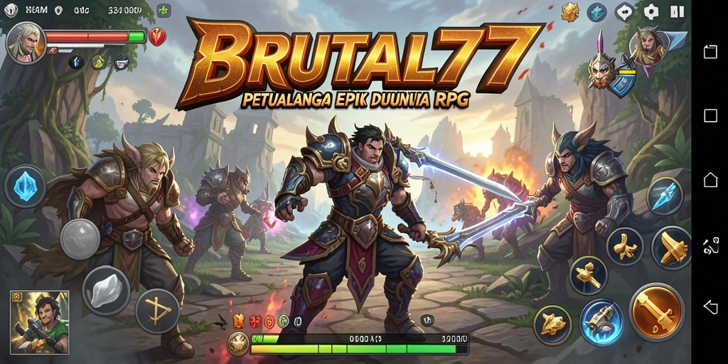 Tampilan gameplay menegangkan di dunia RPG BRUTAL77