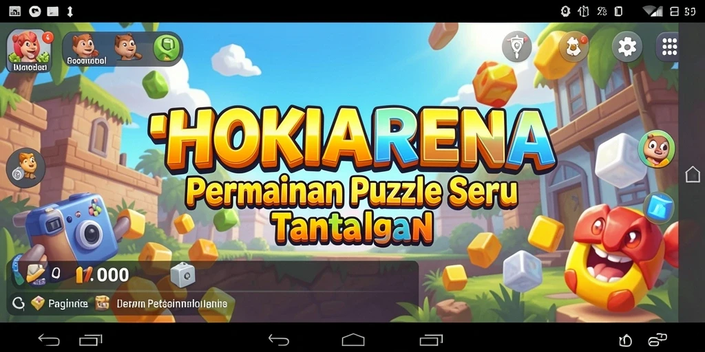 Screenshot gameplay HOKIARENA menampilkan tantangan puzzle yang seru.