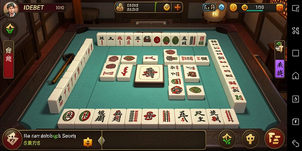 Screenshot yang menampilkan gameplay seru IDEBET dalam permainan Mahjong.