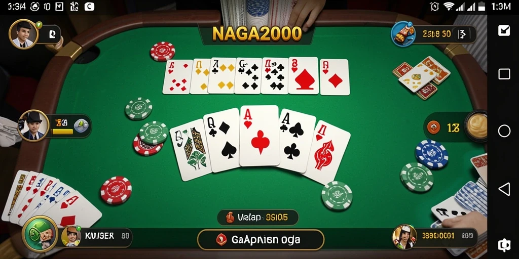Tampilan gameplay NAGA2000 yang seru dan menantang dalam Gaple.