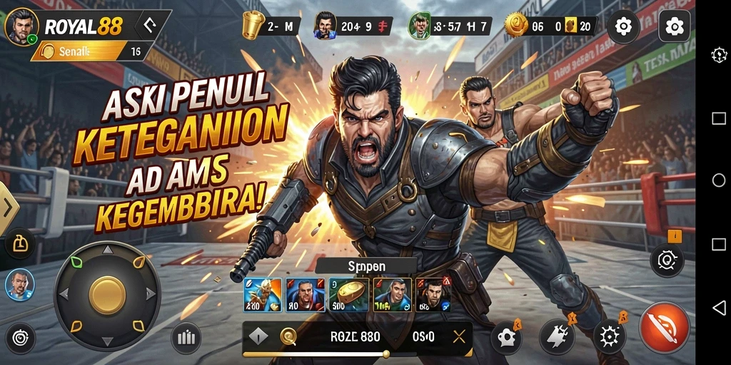 Tangkapan layar ini menunjukkan aksi mendebarkan dalam gameplay ROYAL88.