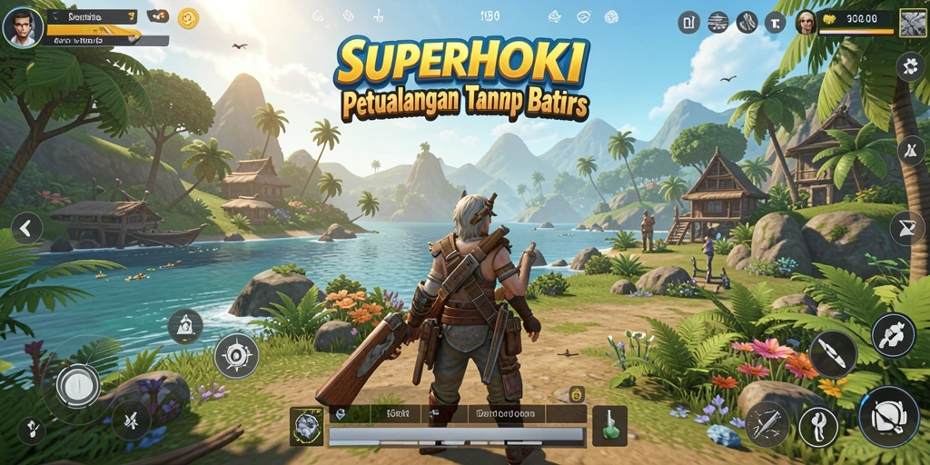 Tampilan gameplay menarik dalam dunia terbuka SUPERHOKI.