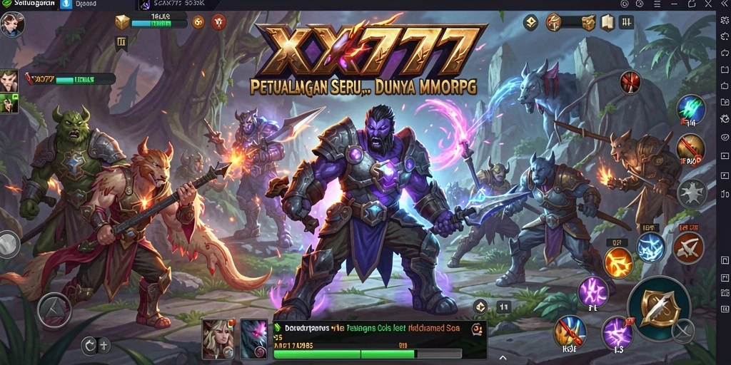 Screenshot XXX777 menampilkan aksi seru dalam dunia MMORPG.